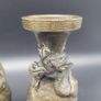 Antique Chinese Bronze Dragon Vases Pair 19th Century Image 4