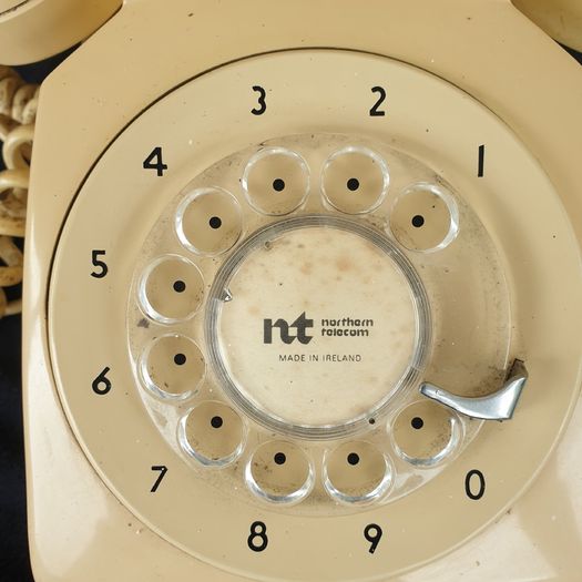 1980s cream rotary telephone PROP vintage