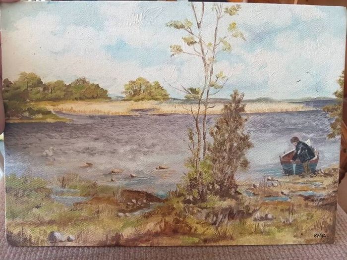 Vintage Oil Painting on Board