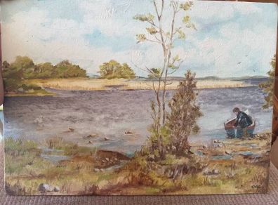 Vintage Oil Painting on Board