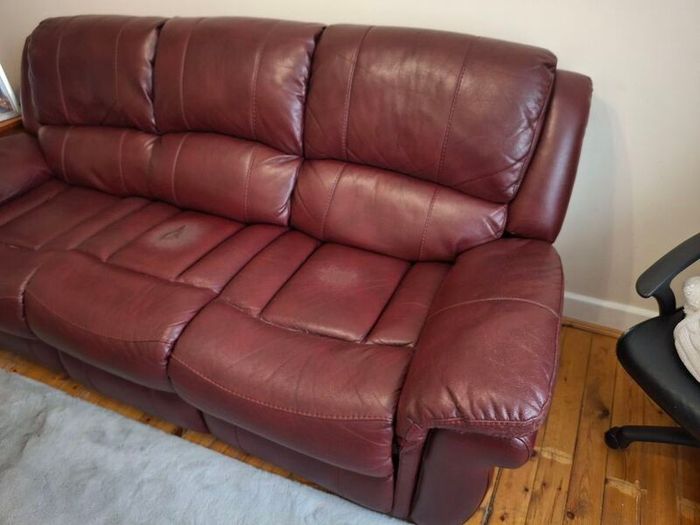 3 Seater recliner leather sofa
