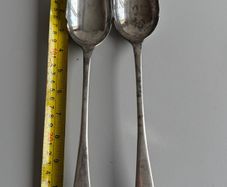 Large 30cm Antique Victorian John Round & Son Sheffield Silver-Plated Salad Servers - JR&S