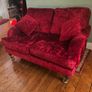 Boutique Red Velvet Sofa and Armchair Image 6