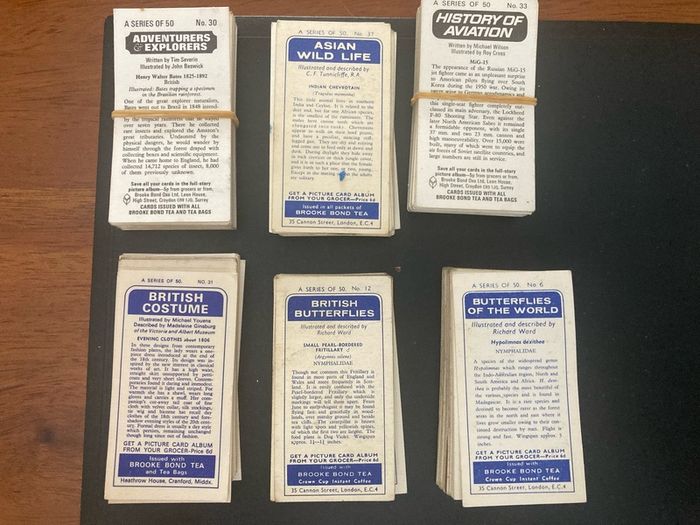 Brooke bond collectors cards. Loose cards. Books also for sale. Price depends on set sought.