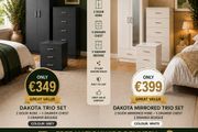 3 Piece Bedroom Set  Grey 349  White /mirror FREE DELIVERY