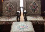 Ercol Victorian Tapestry Revival Old Colonial Yorshire Tall back Armchairs Set