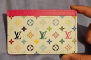 Authentic Louis Vuitton x Takashi Murakami 2025 Collection Cardholder in White Multicolour