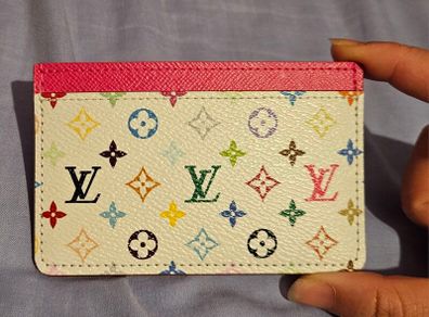 Authentic Louis Vuitton x Takashi Murakami 2025 Collection Cardholder in White Multicolour
