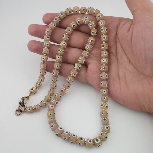 Vintage Venetian Style Tiny Eyes Glass Beads Necklace