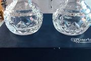 SET OF 2 BOXED Vintage Waterford Crystal Violet Vases.