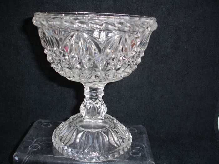 Antique Early American Clear Glass Compote Bowl circa late 1800's