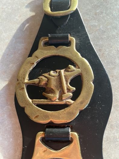 Vintage Collectable Horse Brass leather strap