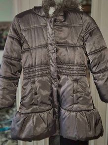 Immaculate Monsoon Girls Metallic Bronze Tiered Puffer Coat, AV