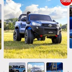 Licensed Toyota Hilux Blue RuggedX 2-Seater 24V Ride-On Jeep