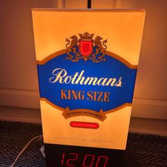 Extremely rare Rothmans wall mounted display clock light