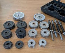 Dumbbell set  61kg plates and 4 bars EUR130