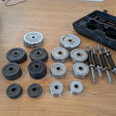 Dumbbell set  61kg plates and 4 bars EUR130