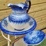 Antique Wash Stand with Jug, Wash Basin,  Bucket and Soap Dish Image 3