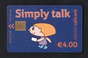2002 Ireland EUR4 "Simply Talk" Callcard were final definitive range (Gemplus) Call Card used. Telecom Eireann Card Number 1291