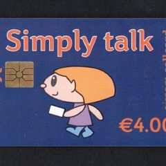 2002 Ireland EUR4 "Simply Talk" Callcard were final definitive range (Gemplus) Call Card used. Telecom Eireann Card Number 1291