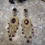 Gold and Bronze Crystal Costume Earrings Image 2