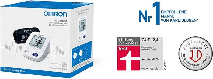 Omron X3 Comfort Upper Arm Blood Pressure Monitor Auto Sync Bluetooth (FREE SHIP)