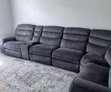 Charcoal Corner Recliner Sofa w/ Drink Holder