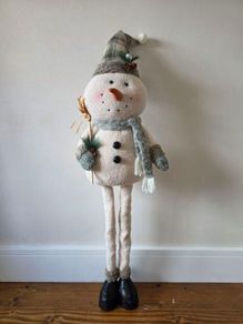 Large Extendable Legs Christmas Snowman Decoration 107cm