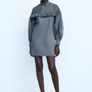 Zara knit organza sleeve dress Image 10