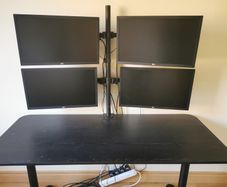 Quad Monitor Setup with Desk