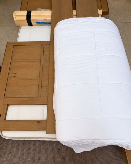 Quality 3ft Oak Single Bed + Mattress + Topper + Duvet | Cost 780 > 450