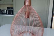 Copper cage ceiling light