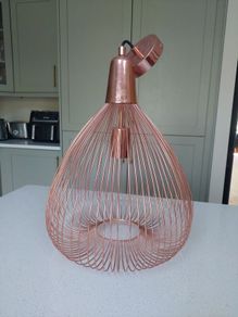 Copper cage ceiling light