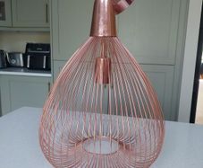 Copper cage ceiling light