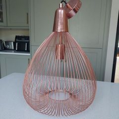 Copper cage ceiling light
