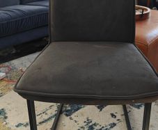 Pair of Harvey Norman "Colorado" Cantilever Dining Chairs - Dark Grey Fabric