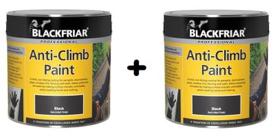 TWO 1 Litre Tins of Blackfriar Anti-Climb Black Security Paint (Brand New Unopened)