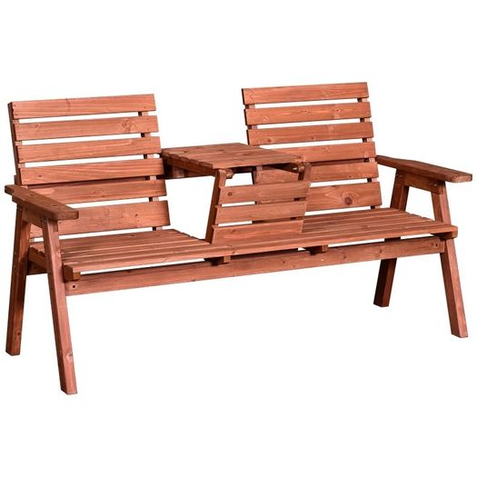 NEW SALE | Fir Wood Convertible 2 to 3 Seater Outdoor Garden Bench Wood Tone