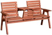 NEW SALE | Fir Wood Convertible 2 to 3 Seater Outdoor Garden Bench Wood Tone