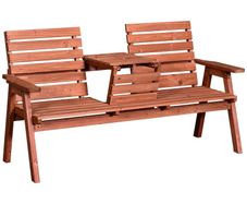 NEW SALE | Fir Wood Convertible 2 to 3 Seater Outdoor Garden Bench Wood Tone