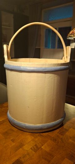 Antique Painted Wooden Bucket