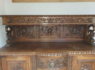 Hand-carved set of wooden furniture