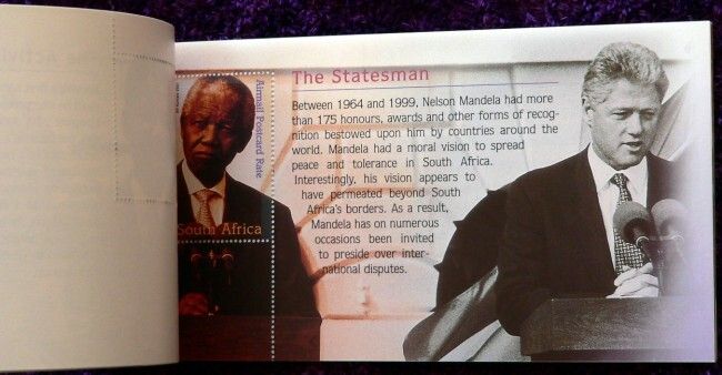 2001 South Africa The many face of Nelson Mandela Commemorative Stamp Booklet Mint Never Hinged (MNH).