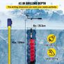 Ice Drill Auger, 8\'\' Diameter Nylon Ice Auger, 41\'\' Length Ice Auger Bit, Auger Drill with 14\'\' Adjustable Extension Rod, Rubber Handle, Drill Adapter, Replaceable Auger Blade for Ice Fish Image 3