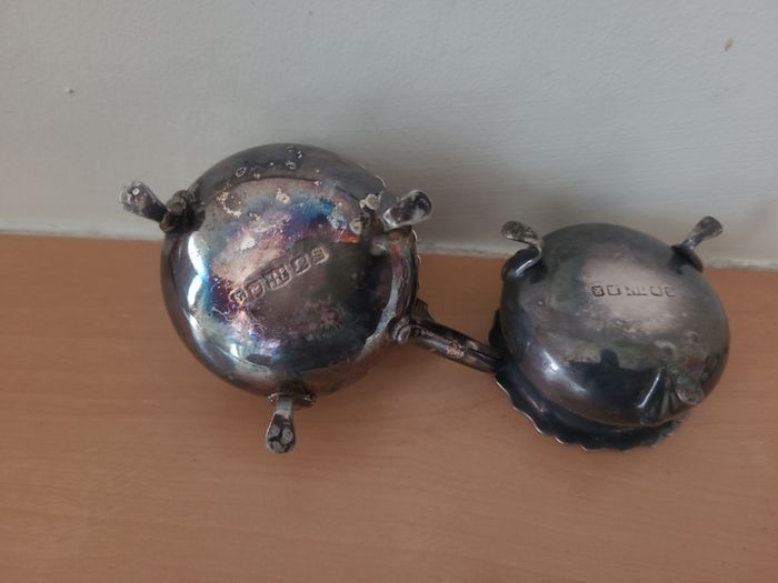 2 x small silver salt bowls