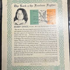 Original 1981 Bobby Sands "The Lark & The Freedom Fighter" Block Mounted Print