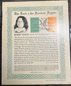 Original 1981 Bobby Sands "The Lark & The Freedom Fighter" Block Mounted Print