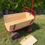 Wooden Wagon with Seats, Cover, and Pneumatic Wheels Image 6