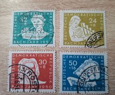 East Germany 1950 "Johann Sebastian Bach" Complete Set cancelled - free standard postage