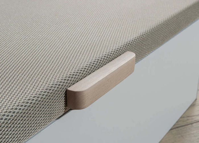 White Ottoman Storage Bed - King